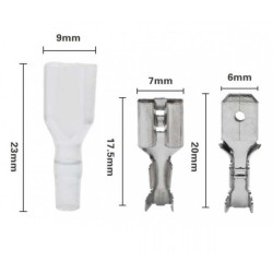 KONEKTORY ZESTAW 6,3mm MĘSKI ŻEŃSKI + KOSZULKI - 200szt