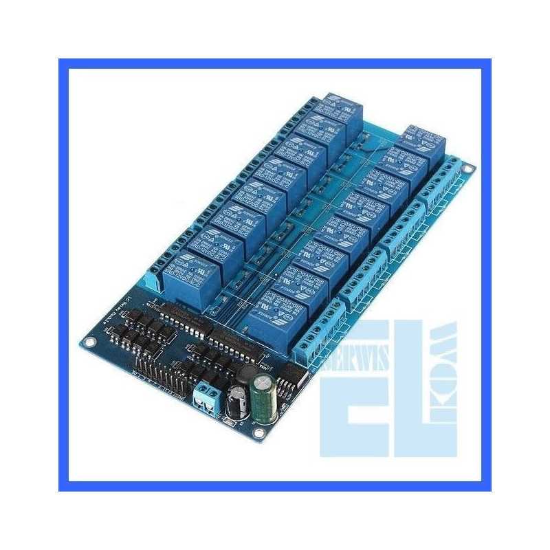 ARDUINO MODUŁ 16 KANAŁÓW PRZEKAZNIK 5V 10A ZASILANIE 5V OPTOIZOLACJA