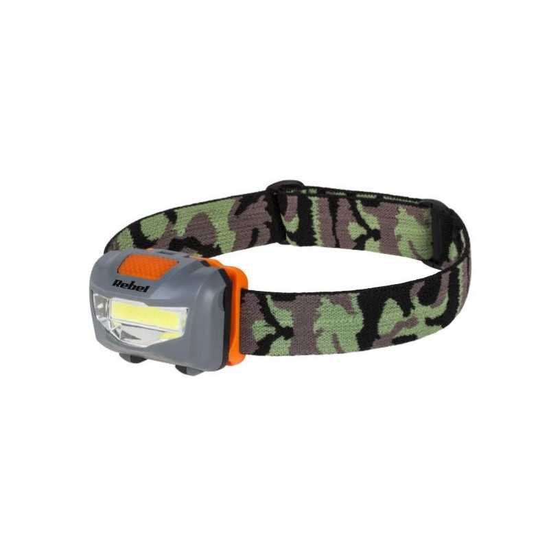 LATARKA CZOŁOWA NA GŁOWE 3W LED COB REBEL 3-FUNKCJE 100/50/STROBOSKOP