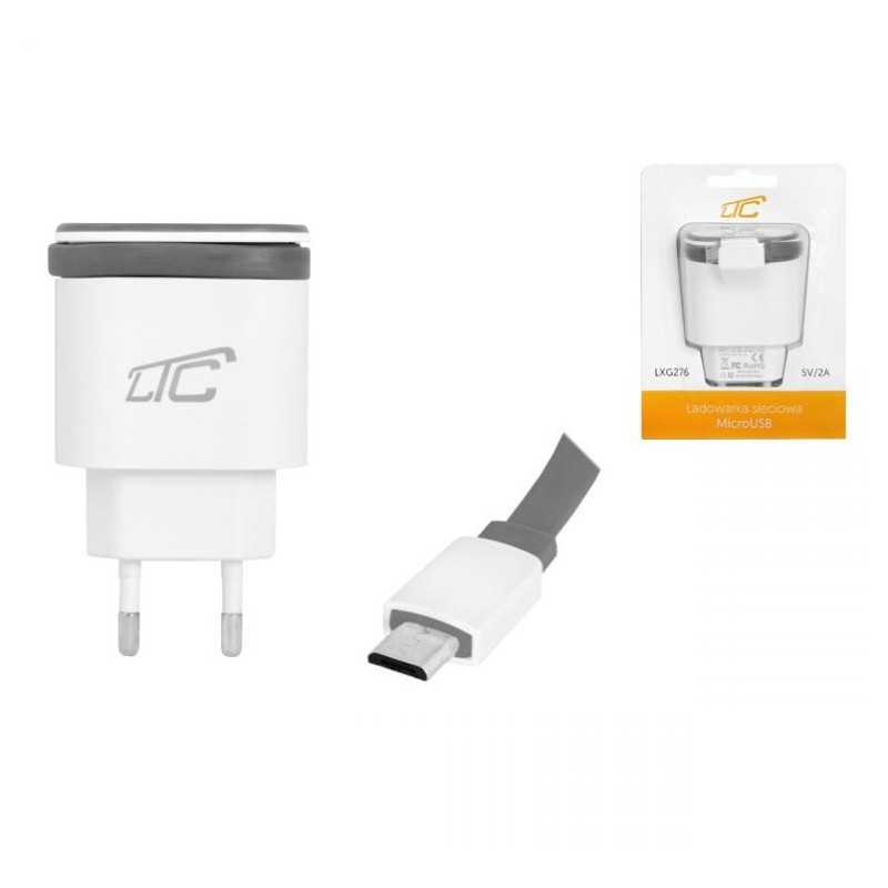 ŁADOWARKA SIECIOWA USB micro + 2x USB 2000mA LXG276