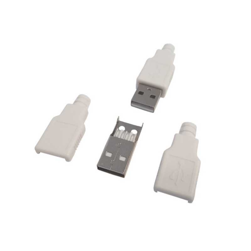 WTYK USB TYP A NA KABEL + BIAŁA OSŁONA