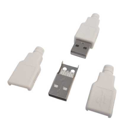 WTYK USB TYP A NA KABEL + BIAŁA OSŁONA