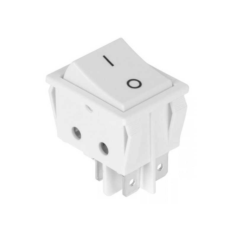 PRZEŁĄCZNIK KOŁYSKOWY ON/OFF BIAŁY 32x25mm 16A 250VAC PRK0143 / RS606