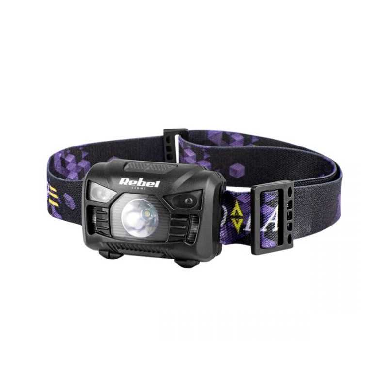 LATARKA CZOŁOWA REBEL 3W AKUMULATOROWA 2 LED CZERWONE + KABEL URZ0938