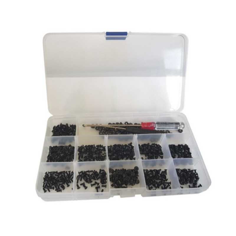 ZESTAW ŚRUB I NAKRĘTEK CZARNYCH STOŻKOWYCH 420szt ORGANIZER
