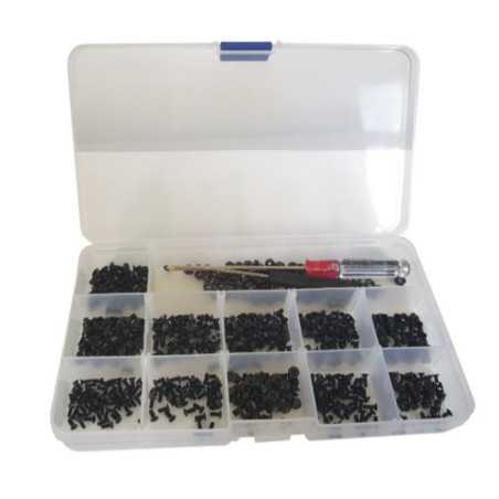 ZESTAW ŚRUB I NAKRĘTEK CZARNYCH STOŻKOWYCH 420szt ORGANIZER