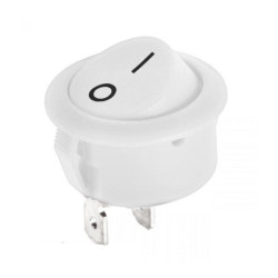 PRZEŁĄCZNIK R5 KLAWISZOWY, KOŁYSKOWY BIAŁY 6A/250V 0-1