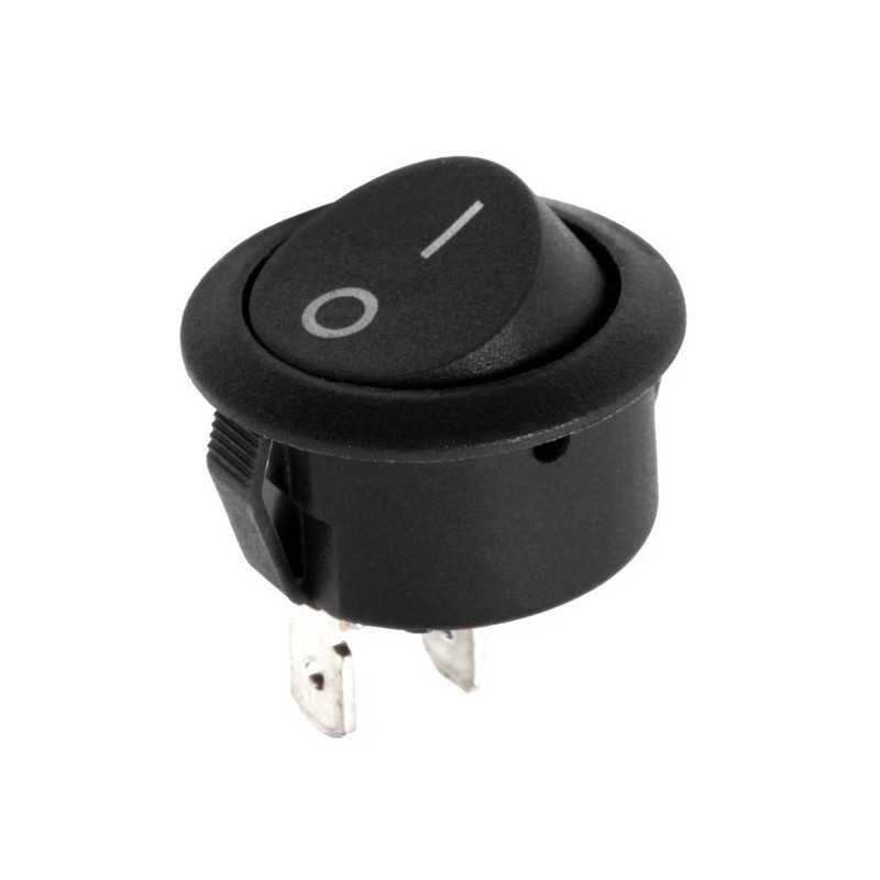 PRZEŁĄCZNIK R5 KLAWISZOWY KOŁYSKOWY CZARNY 6A/250V 0-1