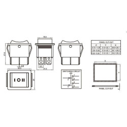 PRZEŁĄCZNIK KOŁYSKOWY 3-POZ 1-0-2 PRK0115 CZARNY 2-TORY 16(4)A/250V
