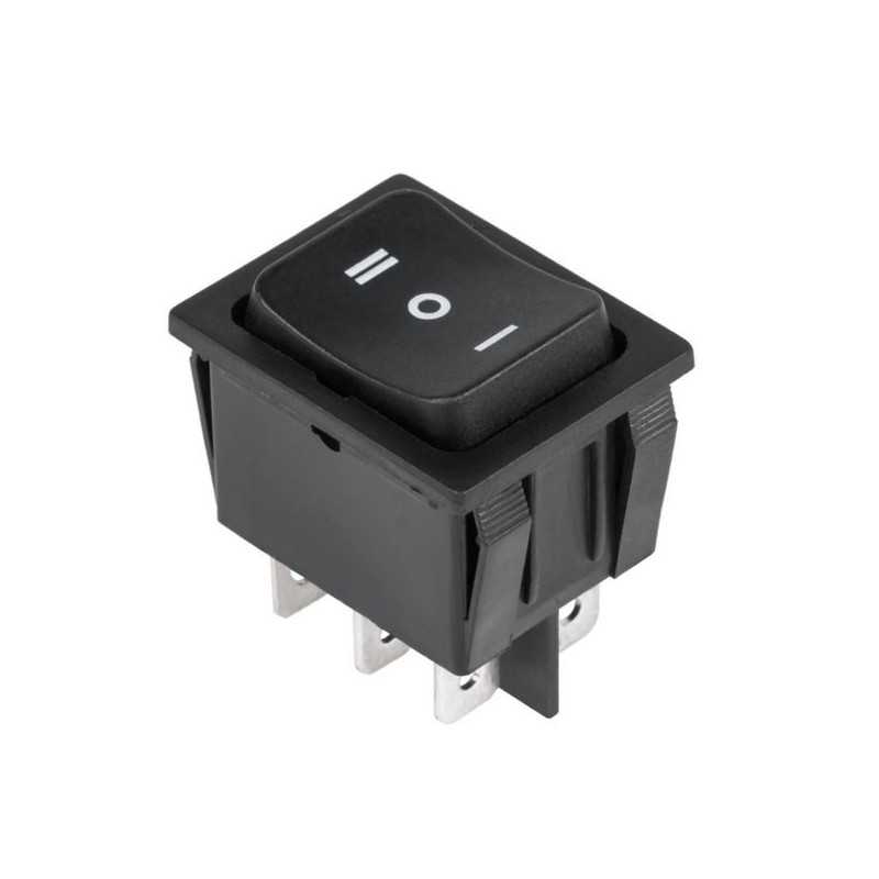 PRZEŁĄCZNIK CHWILOWY 3-POZ 1-0-2 RS233-4C KOŁYSKOWY PRK0101 CZARNY 2-TORY 15A/250V