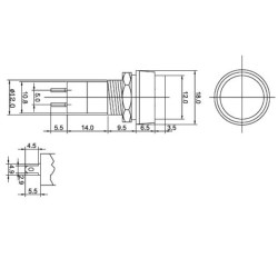 PRZEŁĄCZNIK PBS-11A BISTABILNY CZARNY 1A 250V OKRĄGŁY
