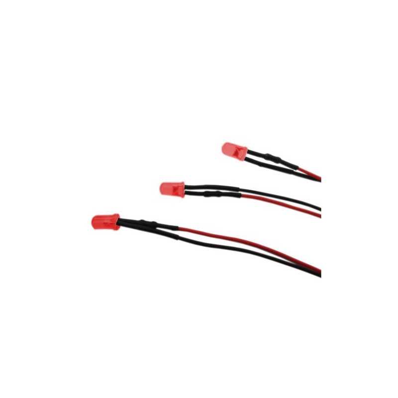 DIODA LED 5mm CZERWONA MATOWA DYFUZYJNA 12V Z PRZEWODEM KONTROLKA SYGNALIZACYJNA
