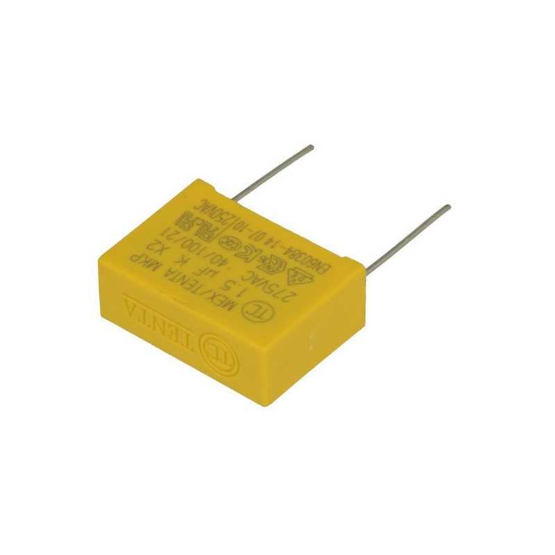 KONDENSATOR 1,5uF 275VAC MKP X2 22,5mm 10% POLIPROPYLENOWY
