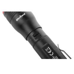 LATARKA RĘCZNA 10W 800Lm ZOOM AKUMULATOROWA 150mm 3,7V REBEL ALUMINIOWA