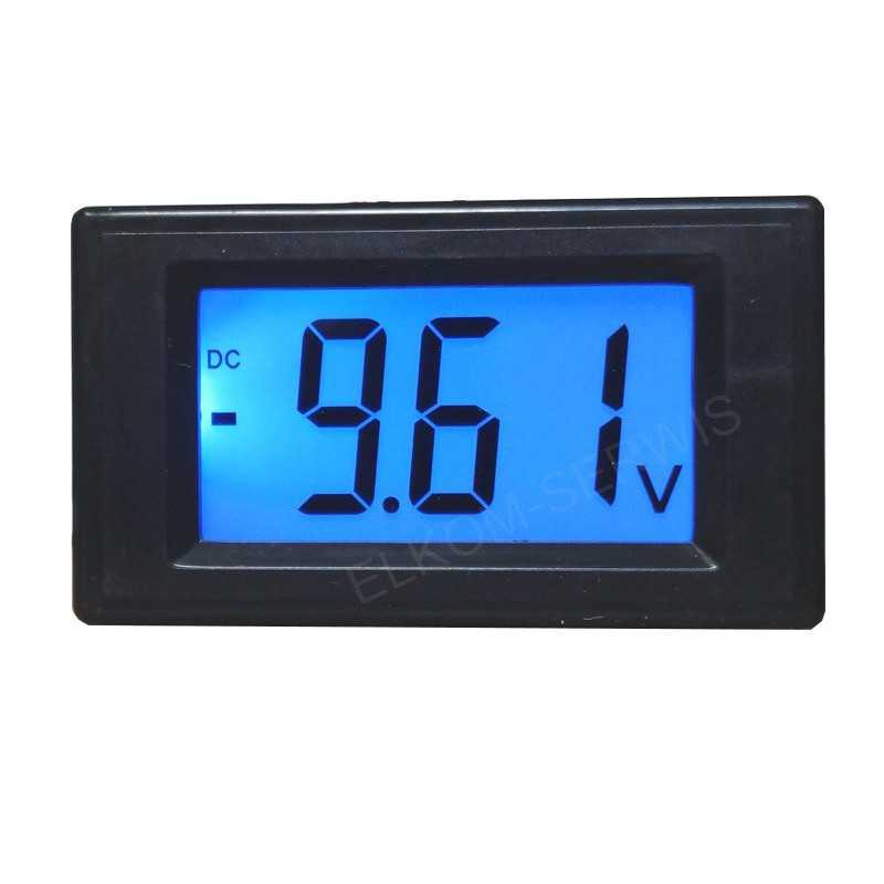 WOLTOMIERZ 2V LCD PANEL MODUŁ MIERNIKA CZARNY PODŚWIETLANY NIEBIESKI