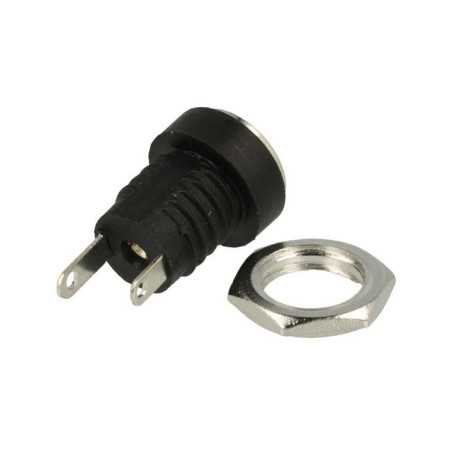 GNIAZDO DC 2,1/5,5 ZASILAJĄCE CZARNE PLASTIK DO OBUDOWY PNELU