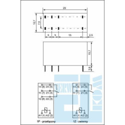 PRZEKAŹNIK MOCY RELPOL RM85 9V DC 16A 1P RM85-2011-35-1009