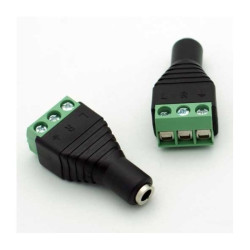 GNIAZDO JACK 3,5mm 3-PIN Z SZYBKOZŁĄCZEM LISTWA 3-PIN