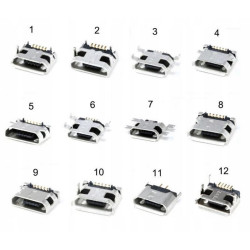 ZESTAW ZŁĄCZ GNIAZDO SMD MIKRO MICRO USB 5-PIN x12