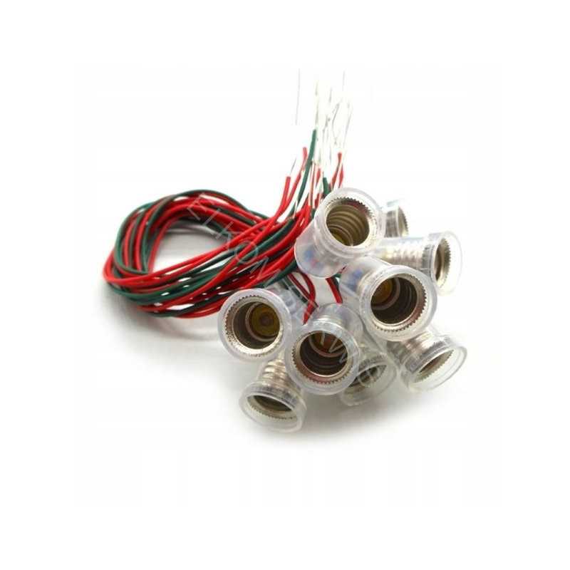 GNIAZDO OPRAWKA CLEAR ŻARÓWKI E10 Z PRZEWODEM METAL-PLASTIK