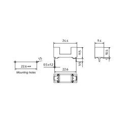 GNIAZDO BEZPIECZNIKA 20mm PTF78 + OSŁONA 22,6mm 6,3A 250VAC A0438