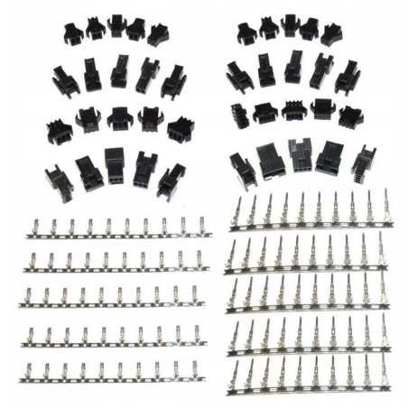 ZESTAW ZŁĄCZ CZARNYCH JST-SM 2,5mm 150szt 2 3 4 PIN WTYKI
