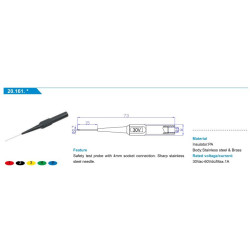 KOŃCÓWKA SONDA POMIAROWA CZERWONA IGŁA 20.161.1 GNIAZDO BANAN 4mm 73mm 30V 1A AMASS