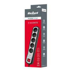 Listwa zasilająca Rebel 5 Gniazd z Wyłącznikiem 3m, 3x1,5mm