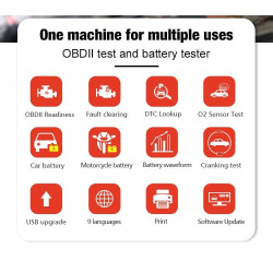 MIERNIK DIAGNOSTYCZNY KW681 SKANER OBD2 TESTER AKUMULATORÓW 6V 12V