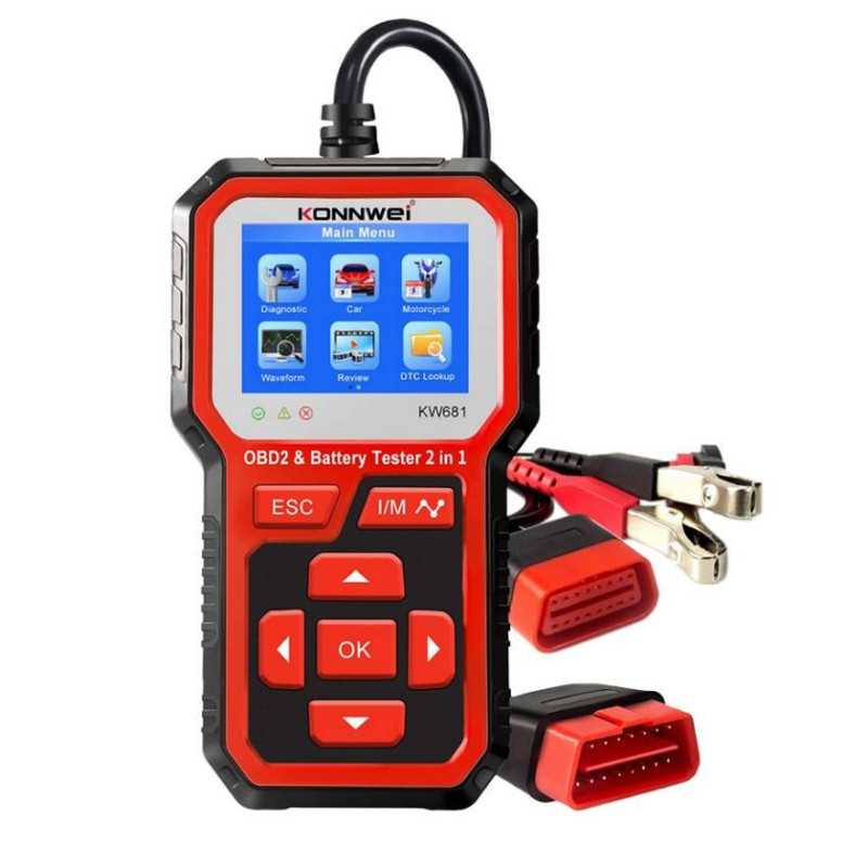 MIERNIK DIAGNOSTYCZNY KW681 SKANER OBD2 TESTER AKUMULATORÓW 6V 12V MIERNIK DIAGNOSTYCZNY KW681 SKANER OBD2 TESTER AKUMULATORÓW 6V 12V