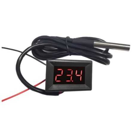 MIERNIK TEMPERATURY DS18B20 4-28V CZERWONY + CZUJNIK -55-125C