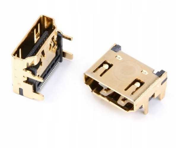 GNIAZDO ZŁĄCZE HDMI SMD KĄTOWE 19-PIN