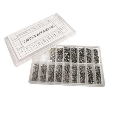 ZESTAW ŚRUBEK I NAKRĘTEK M1 M1.4 M1.6 1000szt Stosowane do naprawy zegarków, okularów itp.