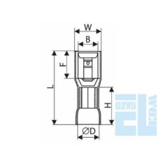 KONEKTOR NIEIZOLOWANY ŻEŃSKI 6,3mm SREBRNY - 10szt