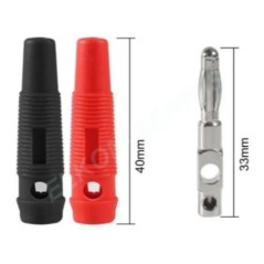 WTYK BANAN 4mm CZARNY Z GNIAZDEM SKRĘCANY AL2309