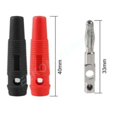 WTYK BANAN 4mm CZARNY Z GNIAZDEM SKRĘCANY AL2309