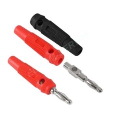 WTYK BANAN 4mm CZARNY Z GNIAZDEM SKRĘCANY AL2309