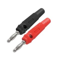 WTYK BANAN 4mm CZARNY Z GNIAZDEM SKRĘCANY AL2309