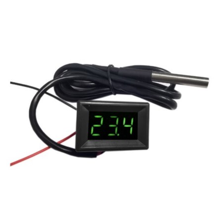 MIERNIK TEMPERATURY DS18B20 4-28V ZIELONY + CZUJNIK -55-125C