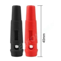 WTYK BANAN 4mm CZERWONY Z GNIAZDEM SKRĘCANY AL2311B KOŃCÓWKA PROSTA SPRĘŻYNA