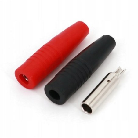 GNIAZDO BANAN 4mm CZARNE IZOLOWANE LUTOWANE A2335