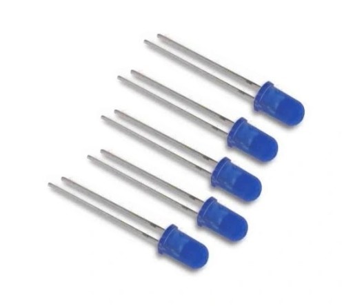 DIODA LED 5mm NIEBIESKA DYFUZYJNA MATOWA 400-60mcd