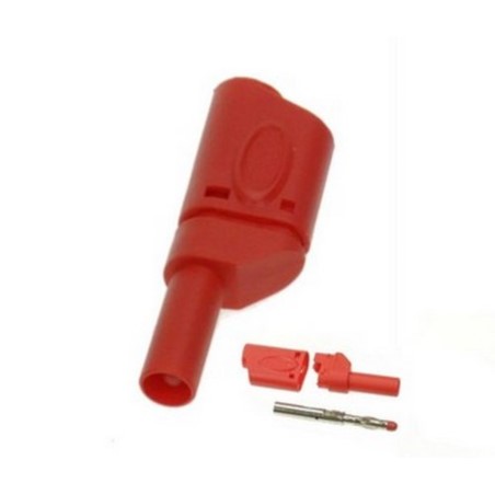 WTYK BAN AN 4mm CZERWONY 25.502.1 Z GNZ. BANAN 4mm BEZPIECZNY 32A 1000V Amass LUTOWANY