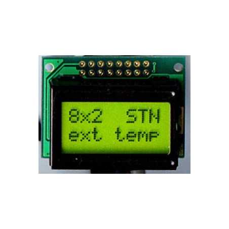 WYŚWIETLACZ LCD 2x8 A Y/G 8x2