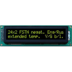 WYŚWIETLACZ LCD 2x24 Y/K NEGATYW 24x2 OLIVE GREEN CYRYLICA