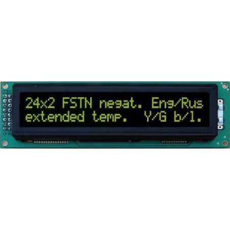 WYŚWIETLACZ LCD 2x24 Y/K NEGATYW 24x2 OLIVE GREEN CYRYLICA