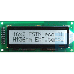  WYŚWIETLACZ LCD 2x16 H FHW K/W CYRYLICA 16x2