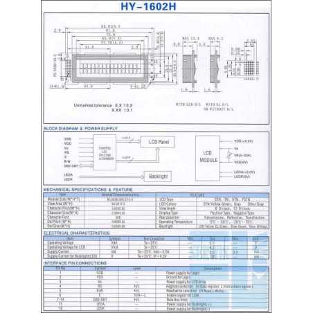  WYŚWIETLACZ LCD 2x16 F W1B B/W h:30mm CYRYLICA 16x2