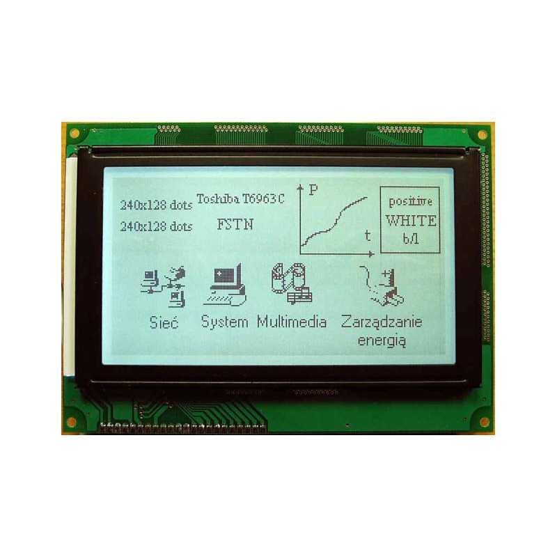 WYŚWIETLACZ GRAFICZNY LCD 240x128 S FHW - T6963C GENERATOR ZNAKÓW
