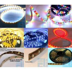  SZNUR TAŚMA DIODOWA ELASTYCZNA / GIĘTKA LED RGB 12V - 30 LED 50cm - SILIKON